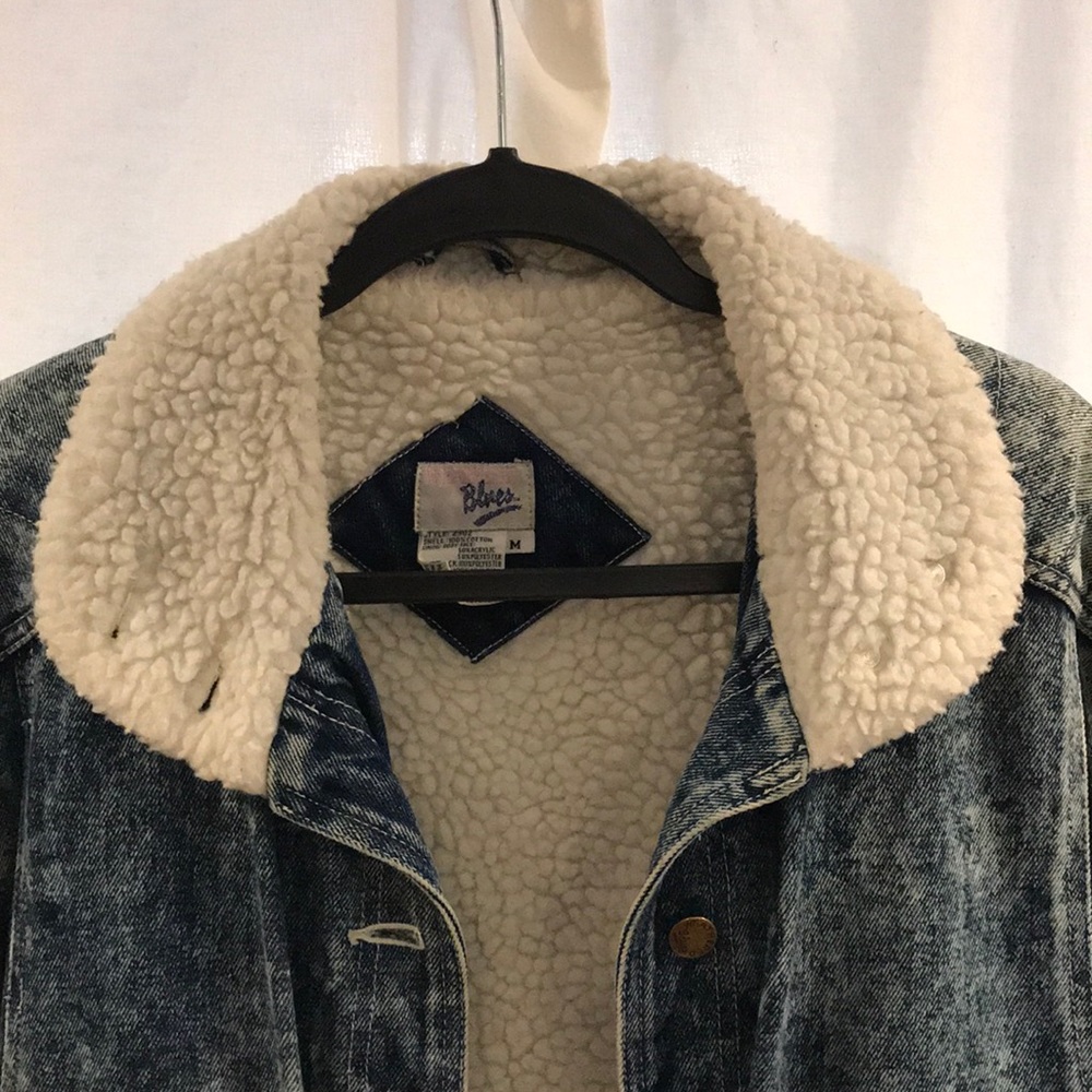 Sherpa lined vintage denim jacket - Picture 2 of 4